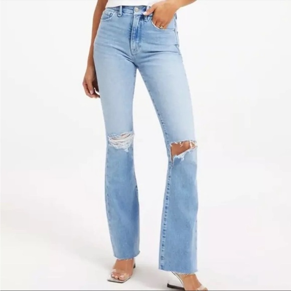 Good American Classic Boot Raw Hem Jean Size 10 - Picture 1 of 7